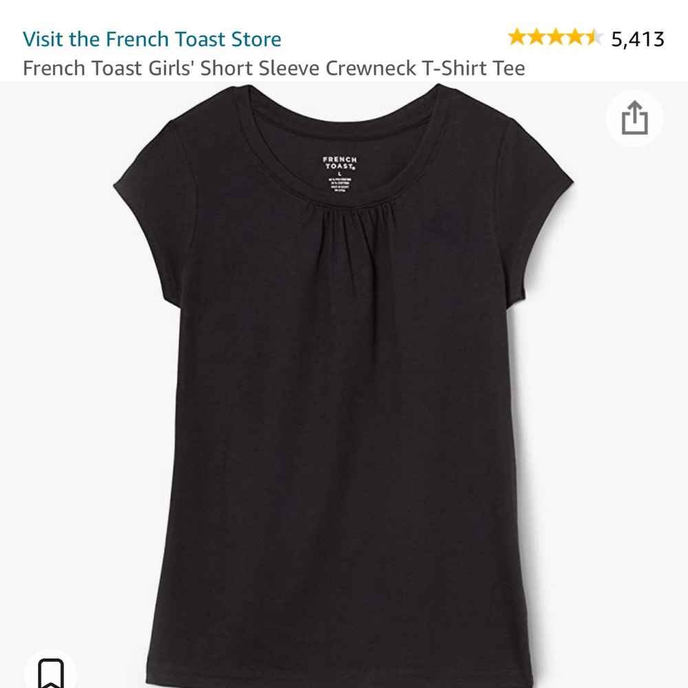French Toast Girls' Short Sleeve Crewneck T-Shirt Tee